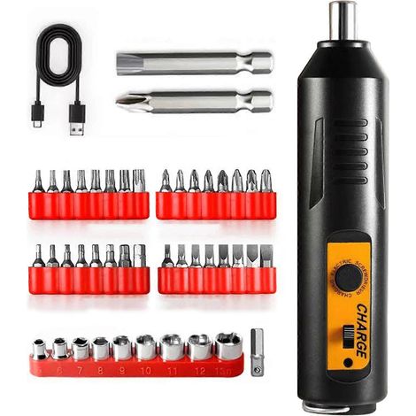Mini tournevis sans fil avec commande à un bouton, mini perceuse électrique manuelle rechargeable pour hommes (1/4)