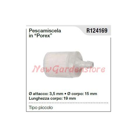 Yunque WALBRO porex para motosierra tipo pequeño R124169