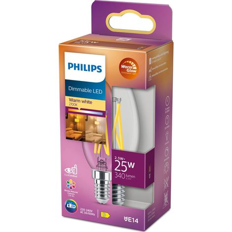 Corona LED E14 2.5W (25W) Transparente Dim WarmGlow 340 (1/4)