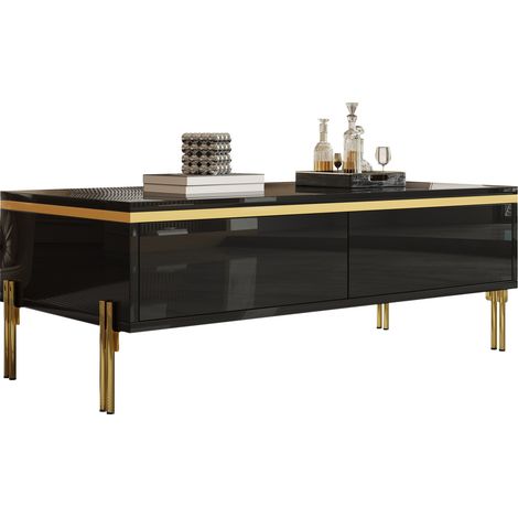 Table basse laquée brillante 100x50x36cm - Élégante, multifonctionnelle, salon