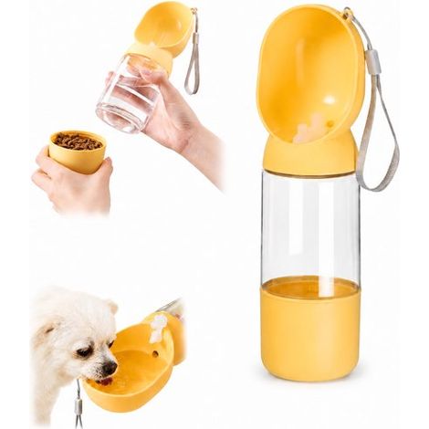 Gourde chien 2-en-1 – Bouteille + écuelle – Étanche – Portable – Voyage (1/5)