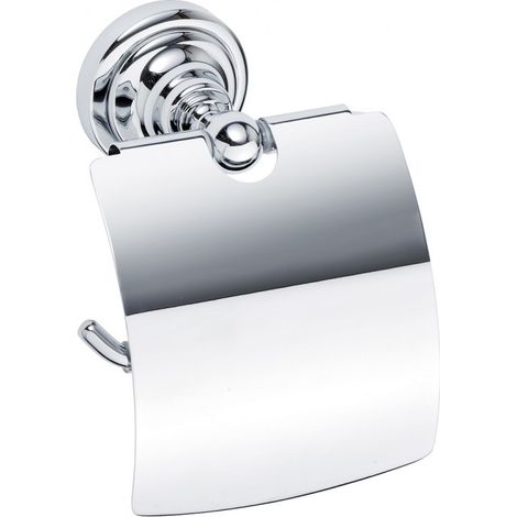 Dérouleur toilettes WC avec couvercle RETRO en laiton chromé 14x15x10 cm (1/3)