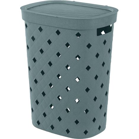 Portabiancheria azzurro polvere 55 litri in plastica resistente – Fiber