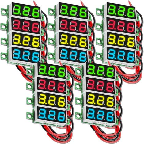 x 0.28 inch Mini Digital Voltmeter with 7-Segment LED Display 2.5V - 30V, Voltage Display, Voltage Measuring Module Compatible with Arduino Including E-Book (1/5)
