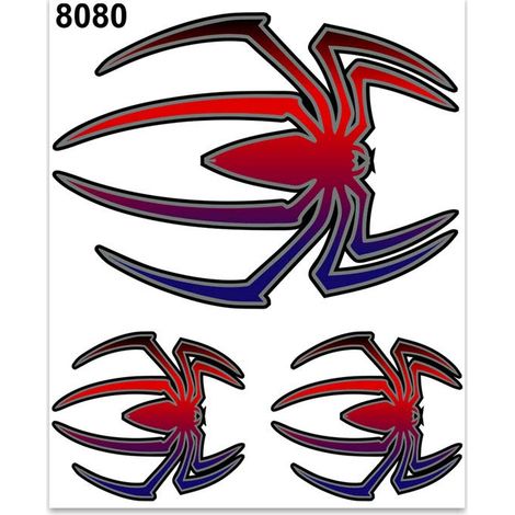 Quattroerre 8080 sticker set Spider (1 x 12 cm/2 x 6 cm) (1/4)