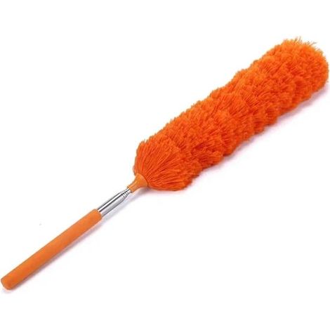 Spolverino estensibile - Spazzola flessibile per la polvere - Pulizia domestica - Testina in microfibra - Fino a 88 cm - Arancione (1/5)