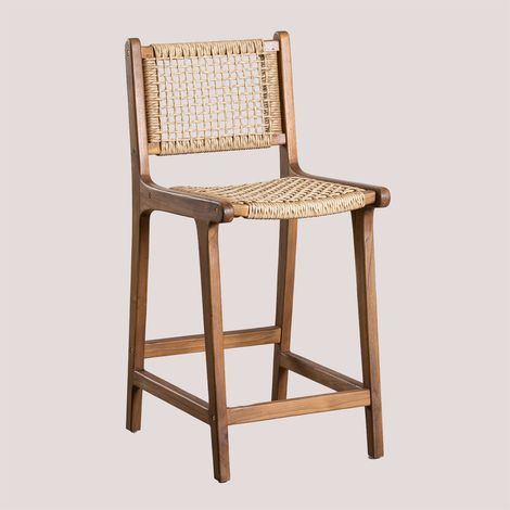 Tabouret haut 65 cm en bois de teck Malmo SKLUM (1/5)