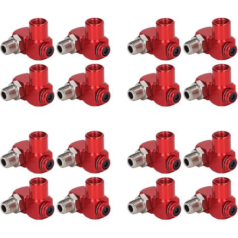 16 PièCes Connecteur de Tuyau D'Air Pivotant à 360 DegréS 1/4 Po NPT Raccords D'Air Industriels Adaptateur D'Outil Pneumatique Coupleur de Joint de Tuyau D'Air (1/5)