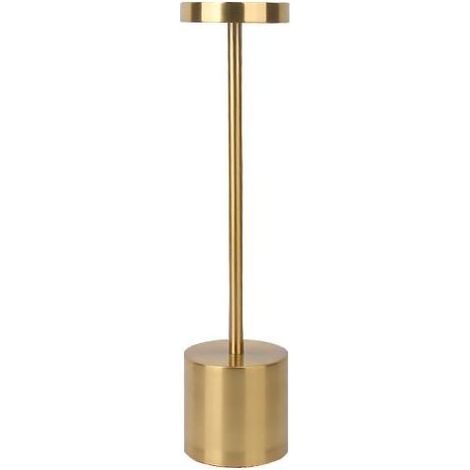 Kabellose LED-Tischleuchte, kleine wiederaufladbare Schreibtischlampe aus Metall, 2 Dimmstufen, moderne Hotel-, Restaurant- und Schlafzimmerleuchte (Gold) (1/5)