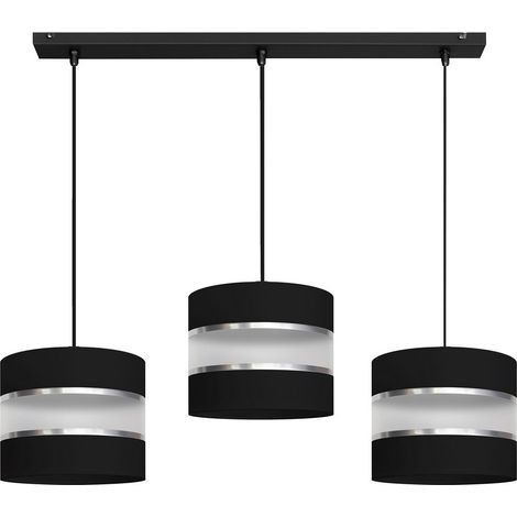 Helam HELEN Plafonnier à barre droite noir, argent 65cm (1/3)