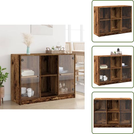 Aparador de almacenamiento - vidaXL Aparador de madera de ingeniería envejecida 102x37x75,5 cm - Aparador de madera envejecida