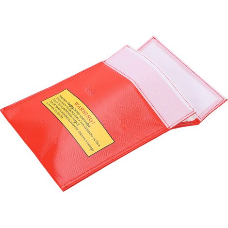 Sac de protection ignifugé et antidéflagrant pour batterie LiPo RC 18 x 23 cm, rouge. (1/5)