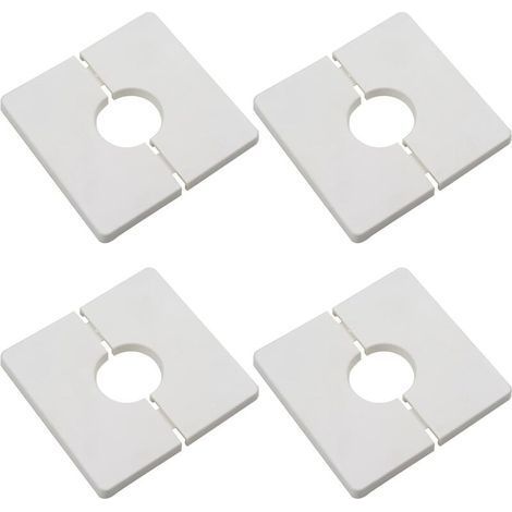 Bride divisée murale de 4pcs, couvercle carré en plastique ABS avec un diamètre de 28 mm, couvercle de tuyau à eau mural, blanc, blanc (1/5)