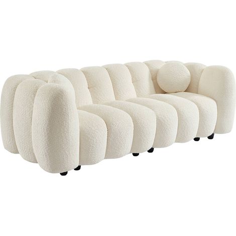 sweeek - 3-Sitzer-Sofa im Muscheldesign mit Bouclé-Bezug (1/5)