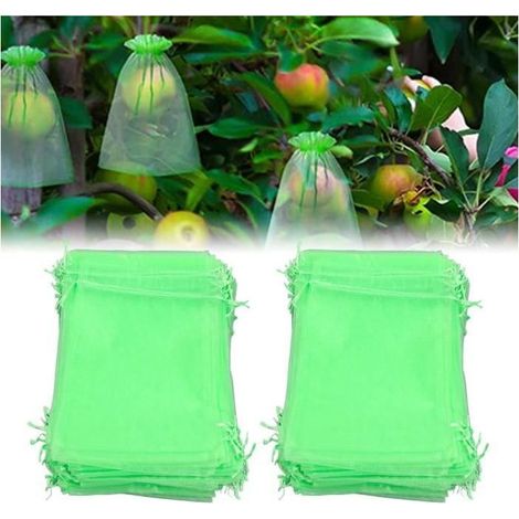 Sac de protection des fruits - KEENSO - 15 20cm - Vert - Réutilisable et respirant (1/4)