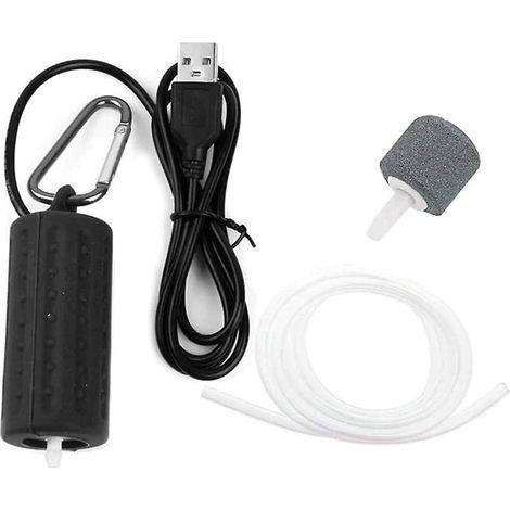 1 Pompe à air aquarium, silencieuse, faible consommation 1.0W, câble USB 1.5m, pour réservoir 1-15 gallons (1/5)