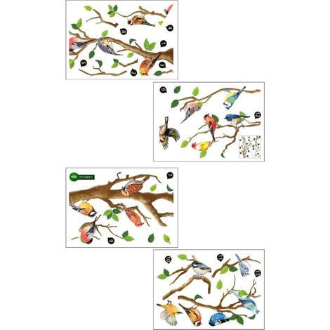 Autocollant Mural Décoratif Oiseau et Branche en Pvc, Facile à Appliquer Retirer, pour Décoration Murale Chambre ou Salon, Set Créatif et Frais (1/5)