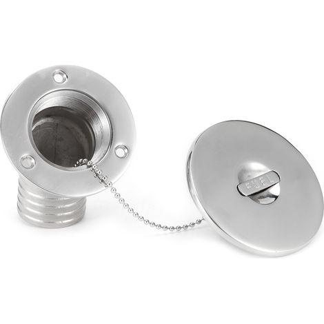 Robinet de remplissage de pont pour bateau à 60° avec bouchon sans clé, pour réservoir de carburant et autres équipements marins, 38 mm. (1/5)