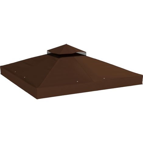 Toile de rechange pour pavillon 300x300 cm en polyester marron, avec drainage pour jardin FloraGrace (1/5)