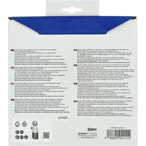 Tivoly • Lama per sega circolare • Ø184mm • 60 denti in metallo duro • Ottima finitura • Per sega portatile • Per taglio multimateriale