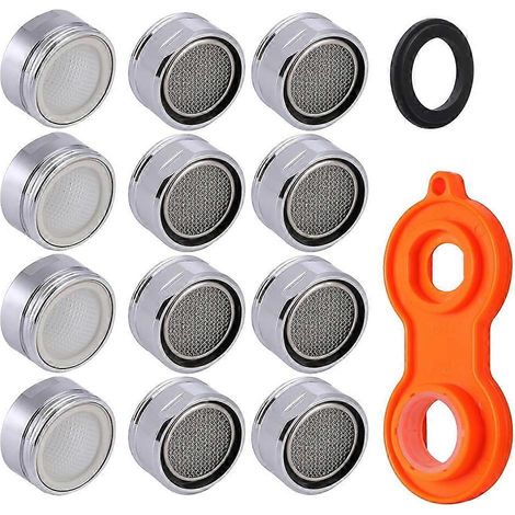 Kit de remplacement d'aérateurs d'évier M24 : 12 aérateurs en laiton avec clé pour robinets de cuisine et de salle de bain (1/5)