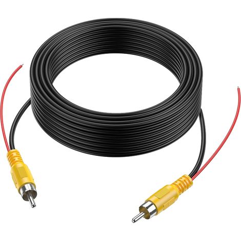 6M 20FT vidéo cable rallonge rca jack câble prise phono connecteur plug pour recul voiture fil de détection rouge (1/5)