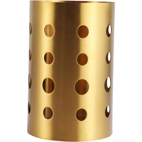 Portautensili da cucina in acciaio inox, cestello scolapiatti compatto, per riporre coltelli, forchette e bacchette sul piano di lavoro. (1/4)