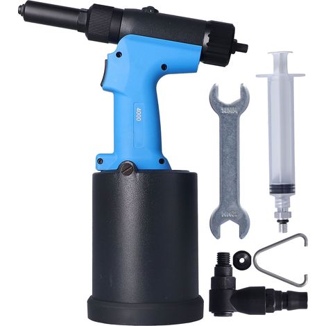 [JAMAIS UTILISÉ]Pistolet à riveter pneumatique en acier allié, kit d'outils pneumatiques industriel pour tuyaux et armoires (1/5)