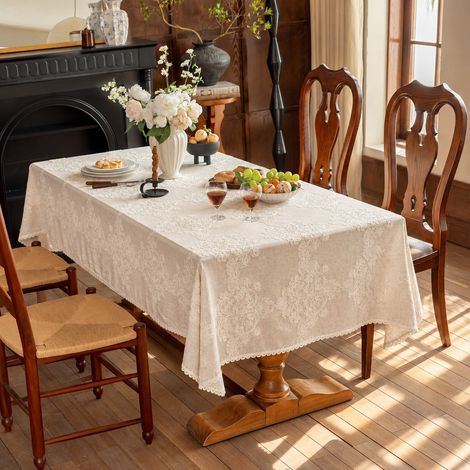 Nappe de Table Muti Coton et Lin Brodé Imperméable Rétro Français Carrée 140 x 140 cm 30 × 30 × 30 cm 1 kg – Livraison gratuite (1/4)