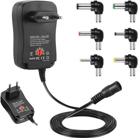 30W AC/DC Convertisseur de transformateur d\'adaptateur d\'alimentation d\'énergie 6 prise 30W LED de l\'électronique 3V à 12V-Ywey (1/4)