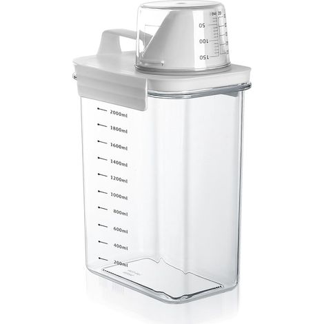 Luftdichter Waschmittelspender – Aufbewahrungsbox für Waschpulver – Waschmittelbox – Waschmittelbehälter – lebensmittelechter Behälter – mit Messbecher – 2300 ml (1/5)
