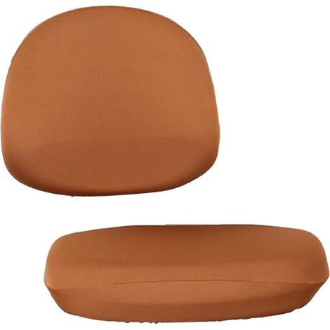1 housse de bureau d'ordinateur extensible universelle couleur café, dossier 4045cm, coussin d'assise 5052cm (1/5)