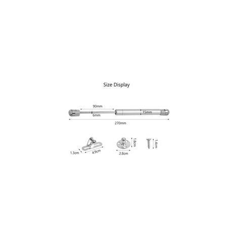 Vérin à gaz 100N pour meuble – Lot de 4 vérins 27 cm en acier laminé – Amortisseur silencieux pour portes et placards (1/3)