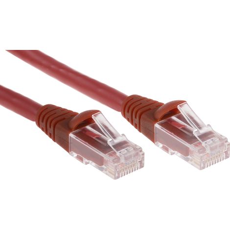 Câble cat 6 Avec connecteur / , U/UTP, gaine LSZH Rouge, 10m ( Prix pour 1 )