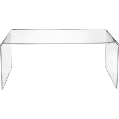 Tavolino moderno in plexiglass trasparente 40x81x36cm da salotto Milvio