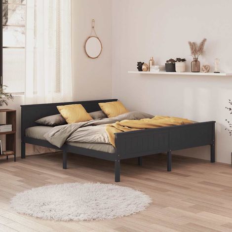 Teenpull – Massivholzbett Grau Kiefer 200x200 cm (1/5)