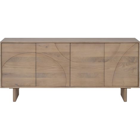 Buffet avec 4 portes en bois de manguier - Naturel clair - BERLAMA de Maison Céphy (1/4)