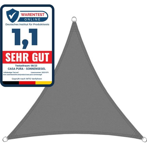 Voile d'ombrage, Respirant, Gris 5 x 5 x 7 m, Triangulaire (1/5)