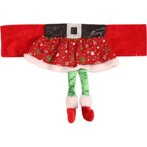 Jeffergarden Nouvelle housse de chaise de Noël, housse de chaise ceinture de Père Noël, housse de chaise lutin de Noël, housse de chaise jupe de fille (4630cm) (1/5)