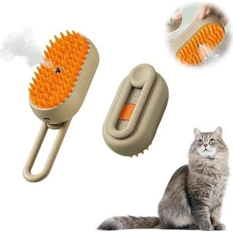 Brosse vapeur pour chat et chien – Brosse de toilettage pour animaux avec fonction vapeur et massage (1/5)