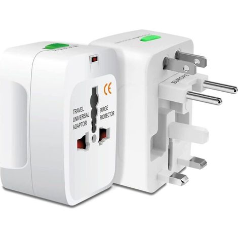 Adaptateur de voyage universel 150 pays  Compatible AU, UK, US, EU  Conception à enfiler pour une utilisation simple
