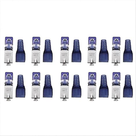 Packung mit 10 RJ45 CAT7-Steckern (ohne Crimpwerkzeug), 23/24 AWG Zinklegierungs-geschirmtes Netzwerkkabel, RJ45-A-Stecker (1/5)