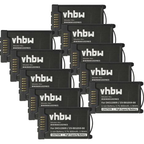 vhbw 10x Akku kompatibel mit Aastra 650c, DTS11, 632D, 622d, 612d, 620d, 630d, 600d, 610d schnurlos Festnetz Telefon (800 mAh, 3,7 V, Li-Ion)