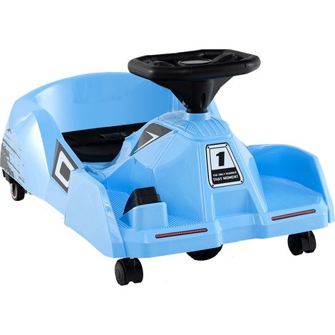 Kart eléctrico de limpieza 79 x 46 x 37 cm mando a distancia 3 velocidades bocina música en azul PP 200012269