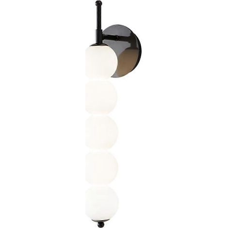 Applique murale LED 8W avec 5 abat-jour sphériques en verre, lumière blanche neutre, idéale pour chambre, couloir ou hall d'entrée, 8 W, économie d’énergie, gain de place (1/5)