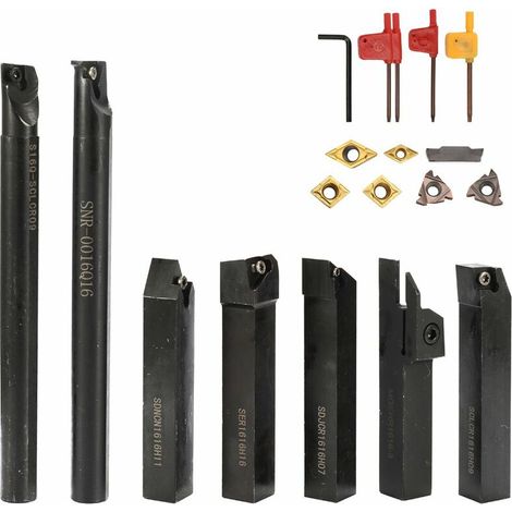 16mm tige 7 pièces clé carbure Inserts bricolage ensemble métal acier tour alésage barre support outil de tournage (1/5)