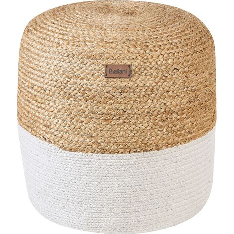 Pouf DALAMA Jute Weiß