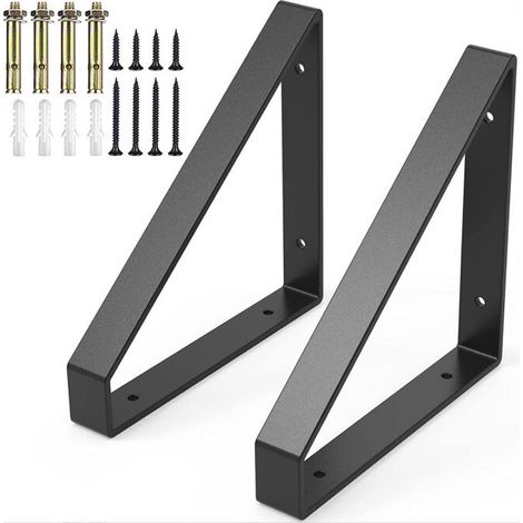 [JAMAIS UTILISÉ]2Pcs Équerre De Fixation Triangle En Métal Charge Lourde, Equerre Murale Supports Étagère Murales Triangle, Supports à Angle Droit en Métal pour Meubles Suspendus Connecteur Industriel (1/5)