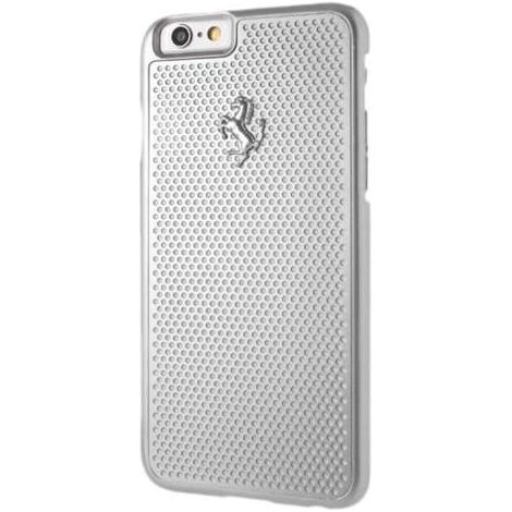 Funda para iPhone 6 Ferrari de aluminio perforado plateado