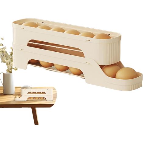 Porte-œufs pour réfrigérateur Distributeur automatique d'œufs Organisateurs de cuisine ventilés et multi-couches et stockage, fournitures de cuisson pour comptoir, porte de réfrigérateur (1/5)
